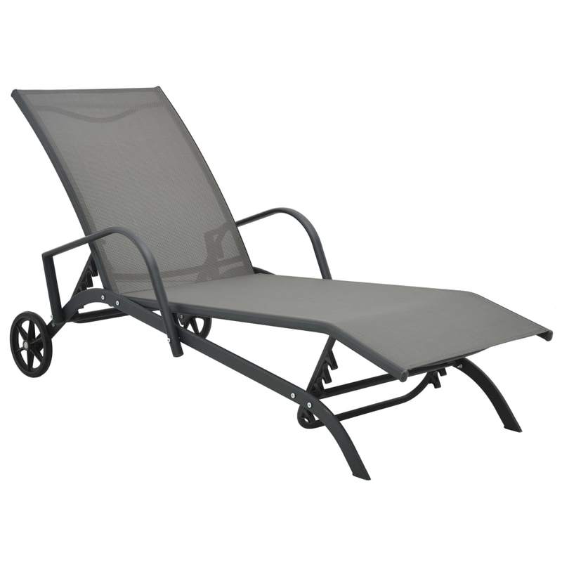 Loungebed – Ligbed – Relaxbed – Tuinbed – Stalen Frame – Verstelbare Rugleuning – Met Wieltjes