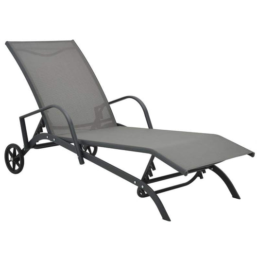 Loungebed – Ligbed – Relaxbed – Tuinbed – Stalen Frame – Verstelbare Rugleuning – Met Wieltjes