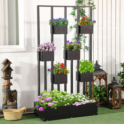 Verhoogde Plantenbak – Tuinbak – Kruidenbak – Bloembak – Kweekbak – Met Houten Latwerk – 90x45x170 cm – Weerbestendig Hout