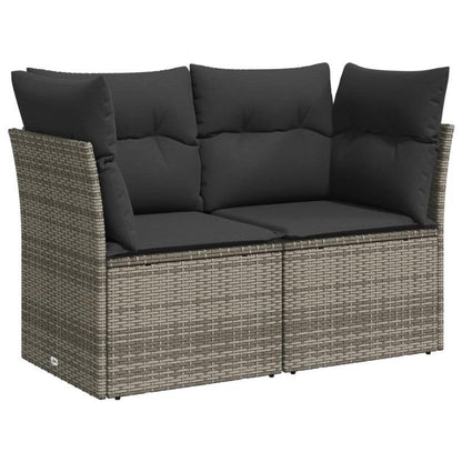 6-delige Loungeset – Tuinmeubelset – Lounge Set – Buitenmeubelen – Tuin sofa – Grijs – Weerbestendig Poly Rattan – Afneembare Wasbare Kussens