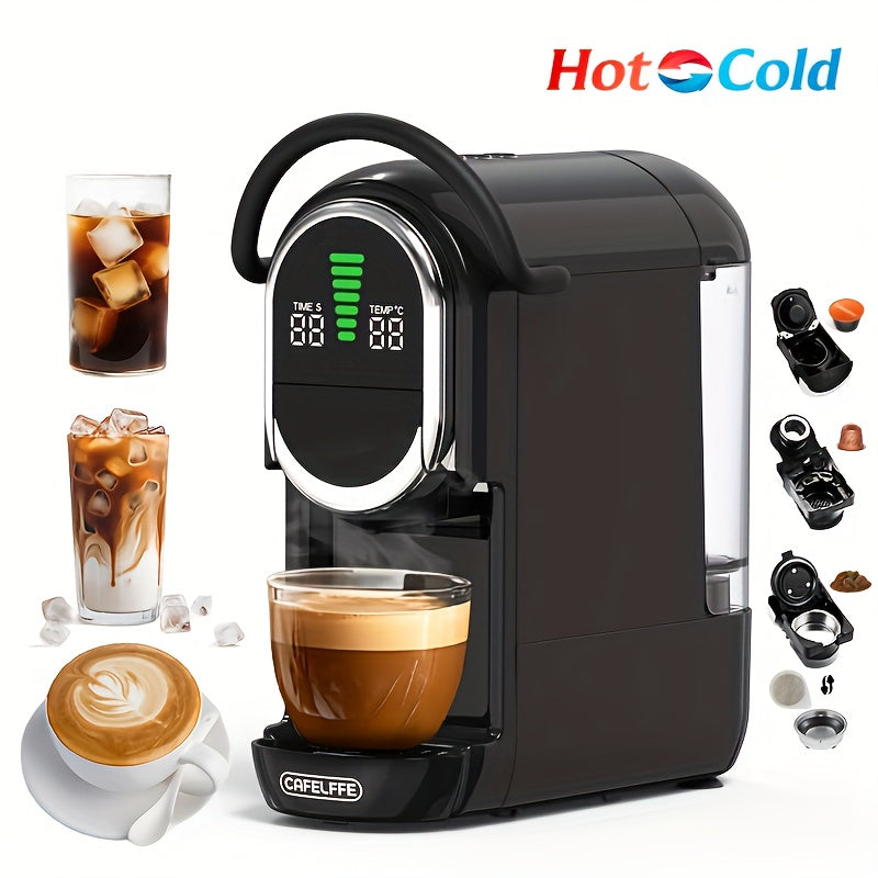 Koffiecupmachine – Capsulekoffiemachine – Espresso-apparaat – Koffiezetapparaat – Machine voor Koffiecapsules – 4-in-1 Compatibel met Diverse Capsules – 19 Bar Pomp met LCD Display