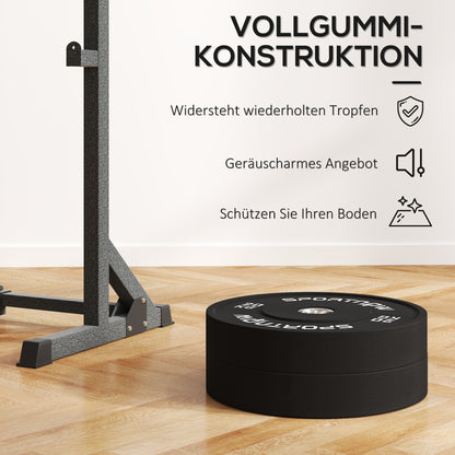Gewichtsschijven – Halterschijven – Gewicht Platen – Haltergewichten – Gewicht Schijven – Olympische Standaard – Rubberen Coating – 2 x 20 kg – Zwart