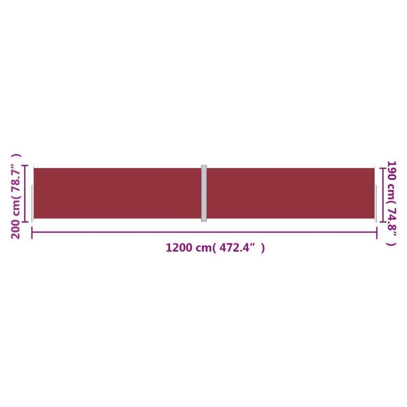 Retractable windshield 200x1200cm rood removable temporary outdoor