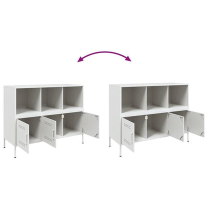 Sideboard 100.5x39x79cm white steel Practical and removable