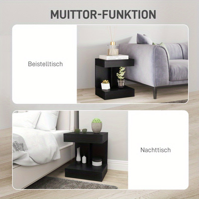 Salontafel – Bijzettafel – Koffietafel – Side Table – Witte Marmerlook – Stalen Frame – Set Van 2 – Compact & Stabiel
