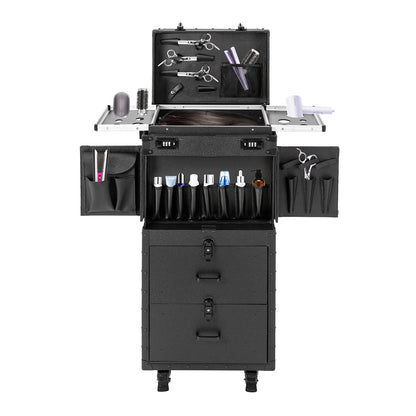 Kapperswagen – Kappers Trolley – Werkwagen – Salon Trolley – Make-up Organizer – Ruime Opbergruimte – Stevig Aluminium Frame & ABS Buitenlaag