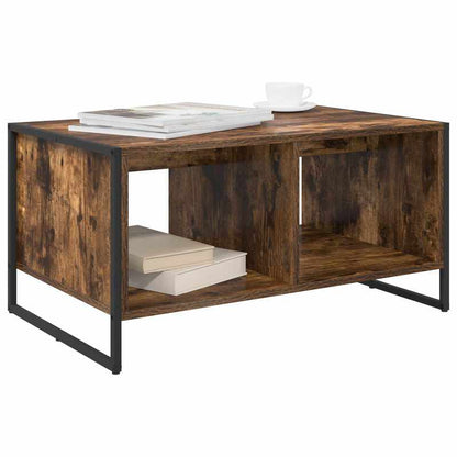 Couchtisch – Salontafel – Bijzettafel – Nachtkastje – Tafel – Multifunctioneel Design – 80 x 50 x 40 cm – Hardhout & Fiberboard – Compact voor Kleine Ruimtes – Modern Bruin