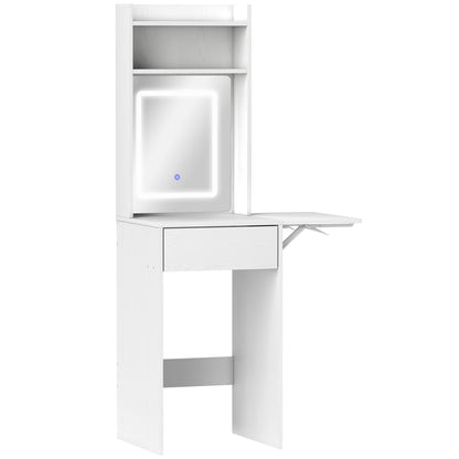 Make-up Tafel – Kaptafel – Make-up Bureau – Schminktafel – Vanity Tafel – Compact Ontwerp – LED-verlichting Met Spiegel