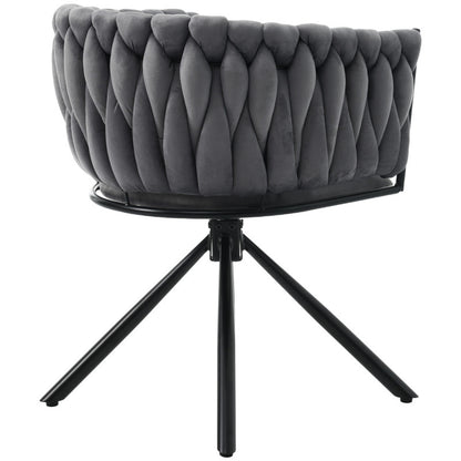 Draaifauteuil – Fauteuil – Lounge Stoel – Zithoek Stoel – Bureau Stoel – Velvet Bekleding – Metalen Onderstel – 360° Draaibaar – Max. 150 kg Belastbaar - Grijs
