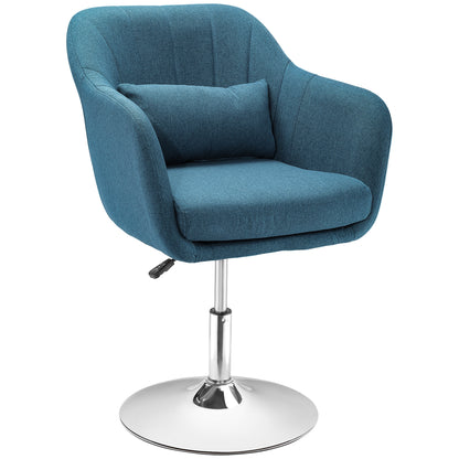 Lounge Chair – Fauteuil – Relaxstoel – Loungestoel – Zetel – Verstelbare Hoogte – 360° Draaibaar – Hoogwaardig Schuim – Chromen Metalen Onderstel – Blauwgroen