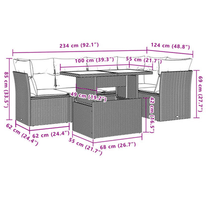 Loungeset Tuin – Tuinmeubilair – Tuinbank – Terrasset – Loungeset Beige – Weerbestendig Poly Rattan – Comfortabele Kussens