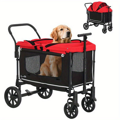 Hondenbuggy – Huisdierenwagen – Wandelwagen – Dierenbuggy – Opvouwbare Buggy – Geschikt tot 30 kg – Lichtgewicht Ademend Mesh
