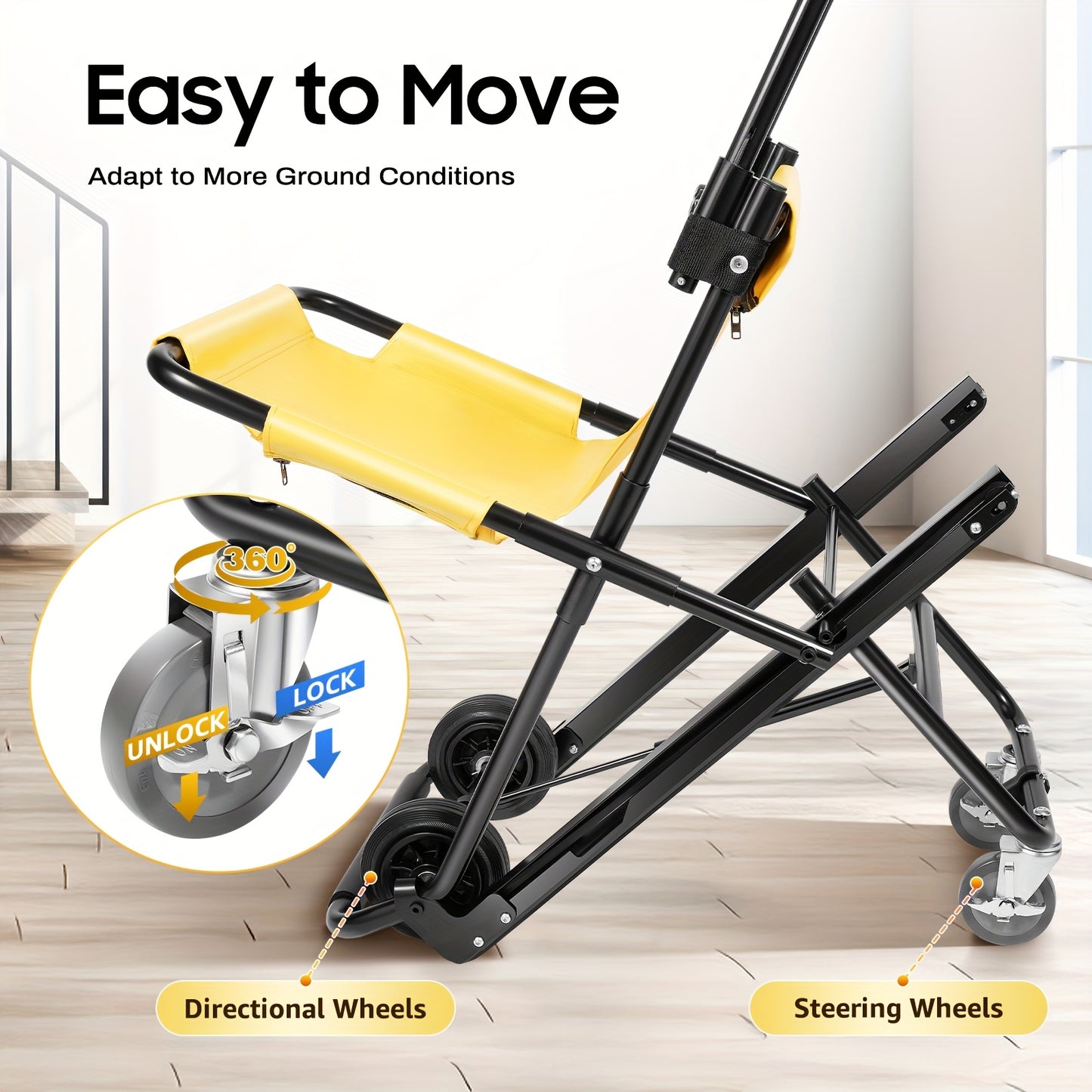 Brancardstoel – Transportstoel – Evacuatiestoel – Trapstoel – Vouwstoel – Aluminium Frame – Maximale Draagkracht 159 kg