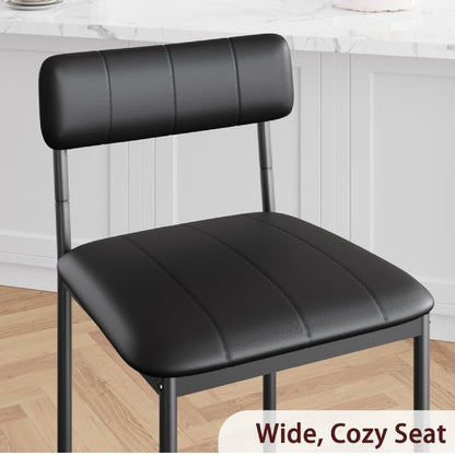Barstoelen – Barkrukken – Keukenstoelen – Hoge Stoelen – Counterstoelen – Set Van 2 – Kunstleren Bekleding – Met Voetensteun