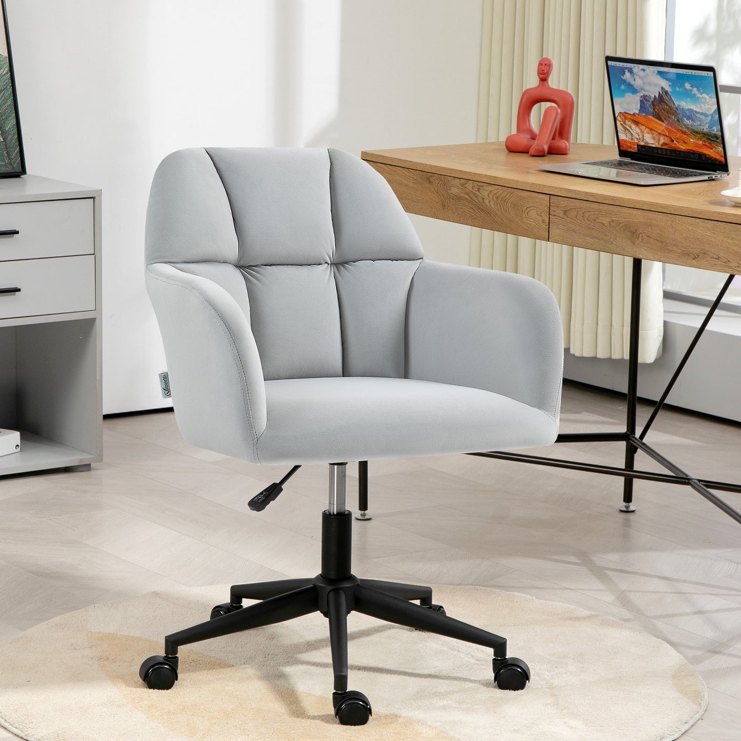 Bureaustoel – Kantoorstoel – Draaistoel – Stoel – Verstelbare Bureaustoel – Fluweelbekleding – Verstelbare Hoogte – Ergonomische Rugleuning