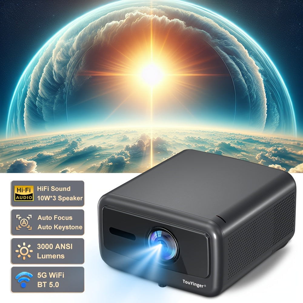 Projector – Beamer – Mini Beamer – Thuisbioscoop – Smart Projector – 3000 ANSI Lumen Helderheid – Android 12 Wifi & Bluetooth Draadloos