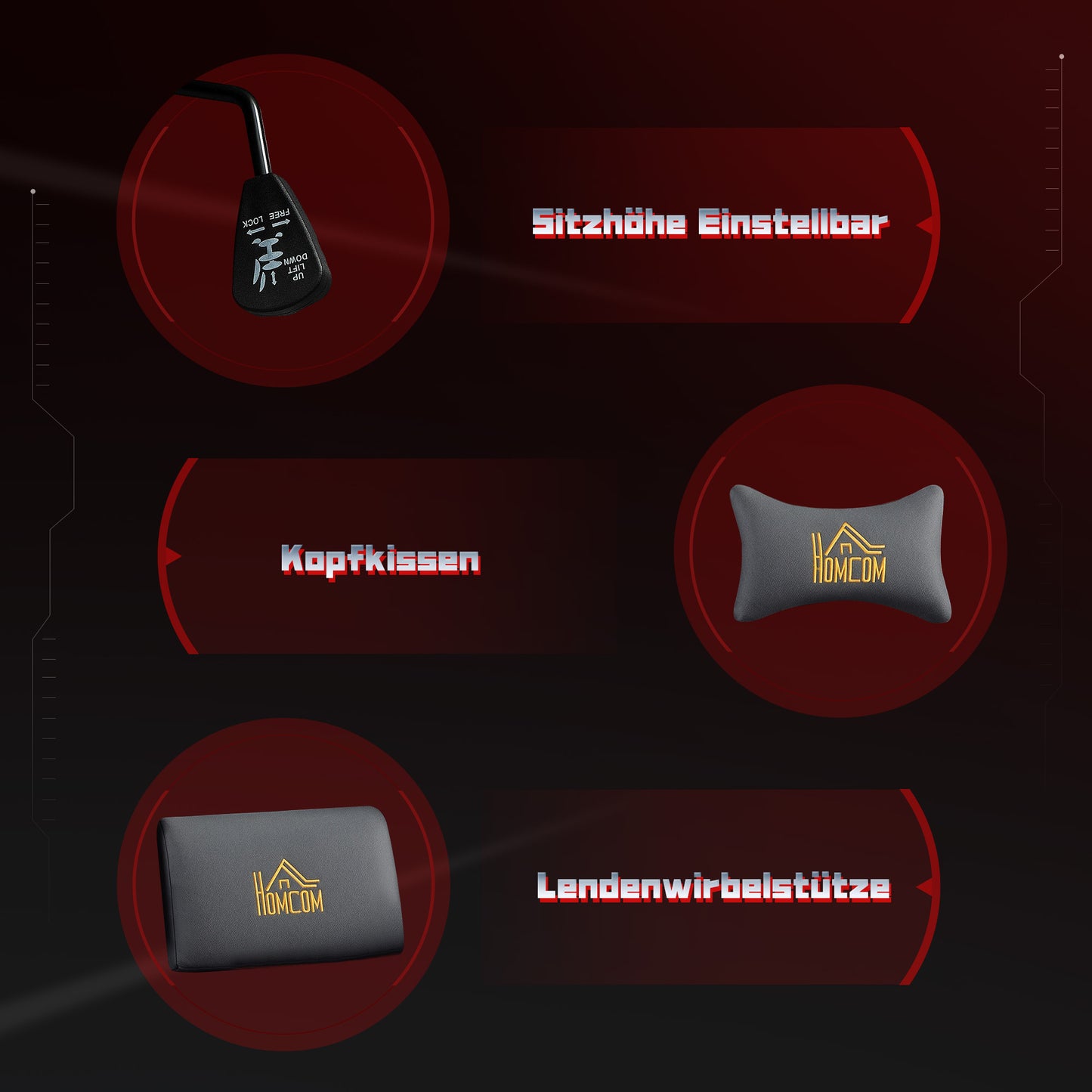 Gamingstoel – Gamestoel – Bureaustoel – Gaming Chair – Ergonomische Stoel – 3D Verstelbare Armleuningen – Verstelbare Lendensteun – 360° Draaibaar – Donkergrijs