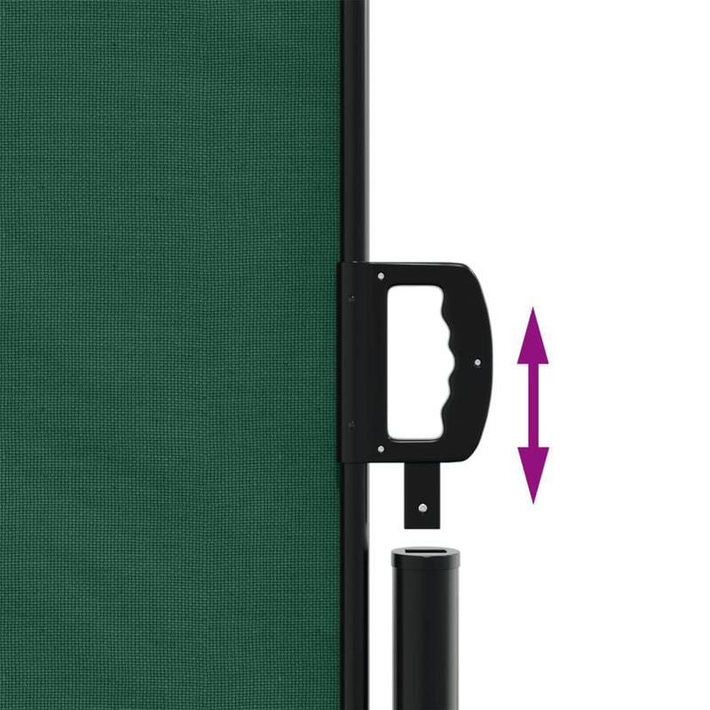 Zonnescherm Zijwand Uitrekbaar – Scherm Tuin Afsluiting – Windscherm Balkonscherm – Privacy Scherm Donkergroen – 220x500 cm – Duurzaam Waterbestendig Polyester