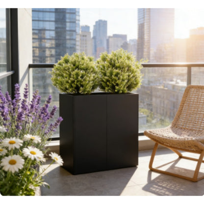 Plant Pot Black 80x40x80cm Cold-rolled Steel Chic Outdoor Planter Serves as a Focal Point for Exterior Spaces Reliable Weather- Planter Combines Beauty and Gardening Functionality