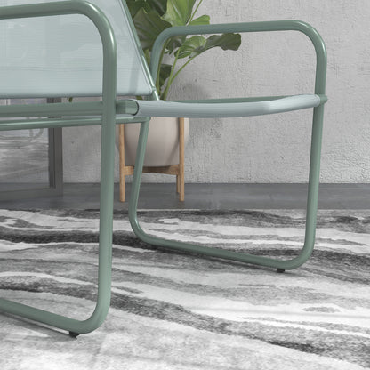 Tuinset – Tuinmeubelset – Bistroset – Balkonset – 3-delig Groen – Ademend Stof – Compact Rond Tafel 60 cm