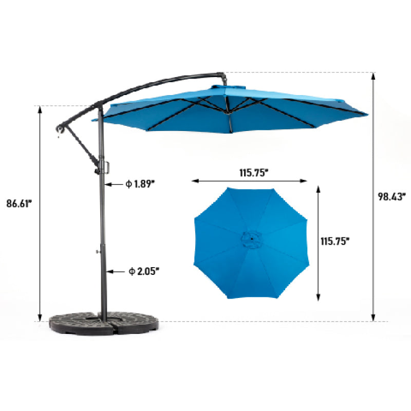 Grote Dubbelzijdige Parasol – Buitensparasoll – Tuinparasol – Terrasparasol – Zwembadparasol – 4,51 Meter Rechthoekig – Stalen Frame Met Crank