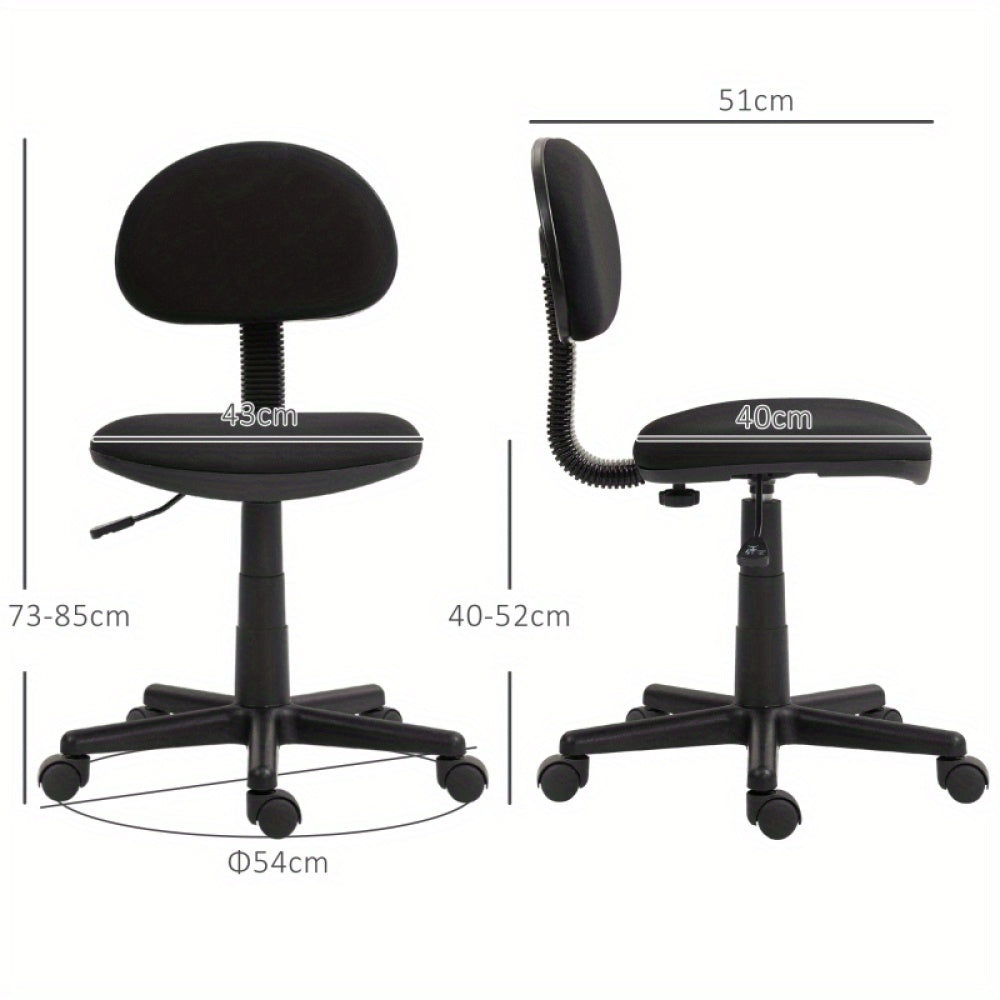 Bureaustoel – Ergonomische Stoel – Office Chair – Draaistoel – Computerstoel – Verstelbaar in Hoogte – Elastische Stof – Zwart – Comfortabele Zitervaring – Compact & Ruimtebesparend