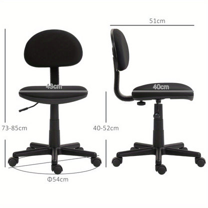 Bureaustoel – Ergonomische Stoel – Office Chair – Draaistoel – Computerstoel – Verstelbaar in Hoogte – Elastische Stof – Zwart – Comfortabele Zitervaring – Compact & Ruimtebesparend