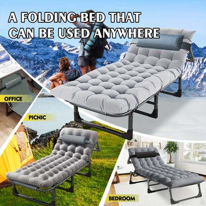 Campingbed – Reisbed – Veldbed – Opvouwbaar Bed – Slaapbed – Inklapbaar 4-Persoons – Aluminium Frame – Inclusief Matras – Draagt Tot 150 kg