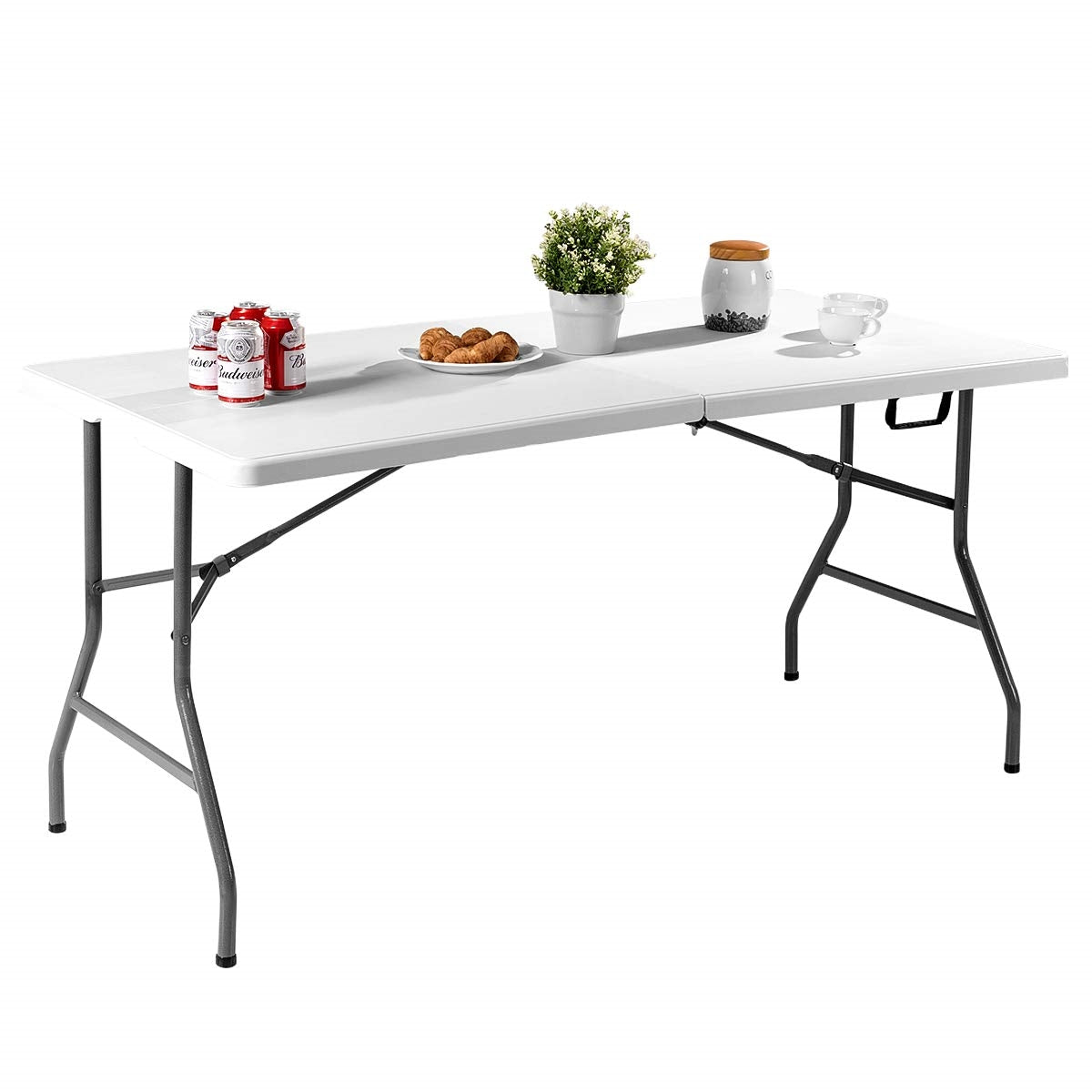 Inklapbare Biertafel – Opvouwbare Campingtafel – Partytafel – Tuinmeubel – Balkon Tafel – Lichtgewicht Met Draaghandvat – Weerbestendig HDPE kunststof