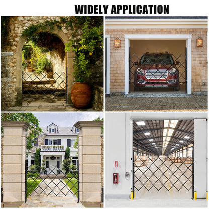 Hekwerkpoort – Vouwhek – Tuinpoort – Veiligheidshek – Hekpoort – Inklapbaar Design – Zwart Gepoedercoat Staal – 360° Vergrendelbare Wieltjes