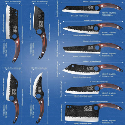 10-Delige Keukenmessenset – Messenset – Keukenmessen – Snijset – Koksset – Ergonomische Handvatten – Gehard Staal