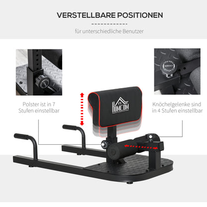Sissy Squat Trainer – Knie Trainer – Leg Trainer – Buikspier Trainer – Bilspier Trainer – Zwart – 3-in-1 Verstelbaar – Stevig Stalen Frame Tot 120 Kg