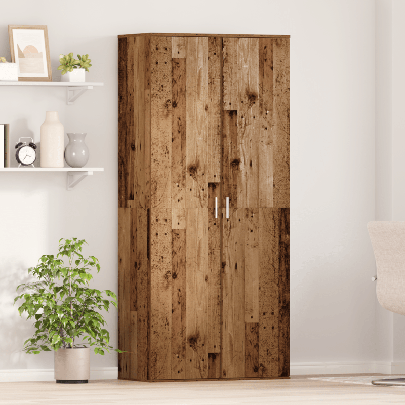 Highboard – Dressoir – Opbergkast – Ladekast – Sideboard – Altholz Spanplatten – Compact 80x39x178 cm – Duurzaam & Stevig