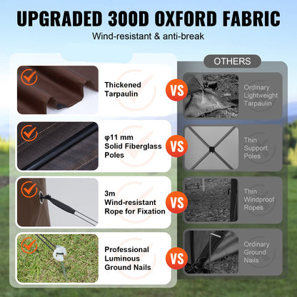 Partytent – Paviljoen – Pop-up Tent – Feesttent – Tuinentent – 350x350 cm – 300D Oxford Polyester – UV-Bescherming UPF 50+