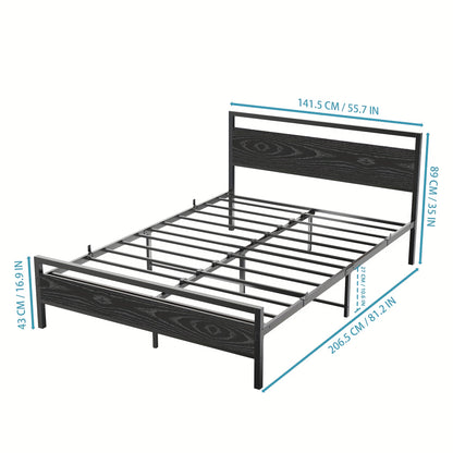 Metalen Bedframe – Stalen Bed – Gästebed – Modern Bed – Eenpersoonsbed – Royaal Opbergruimte – Stevig Stalen Frame – Lattenbodem Inclusief