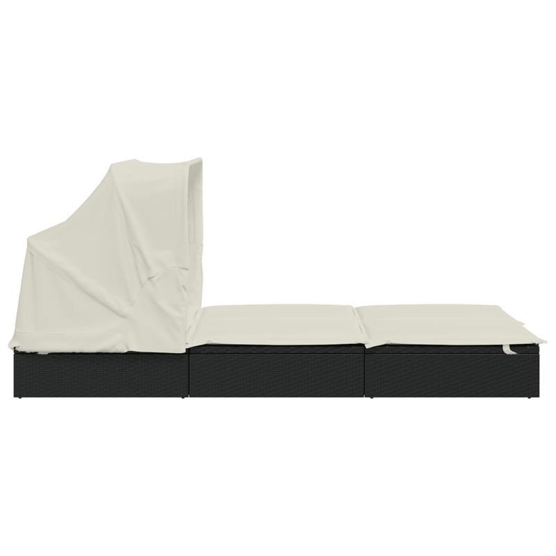 2-persoons Ligstoel – Tweezits Strandstoel – Buitenbank – Zonnescherm Stoel – Opvouwbare Relaxstoel – Inklapbaar Zonnedak – Weerbestendig Materiaal – 213x118x97 cm