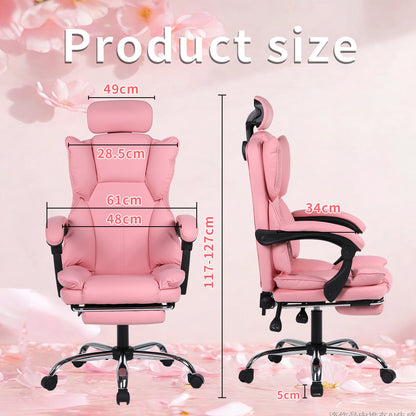 Gamingstoel – Gamestoel – Gaming Chair – Bureaustoel – Game Stoel – Verstelbaar – PU Leren Bekleding – Ergonomisch Comfort – Roze