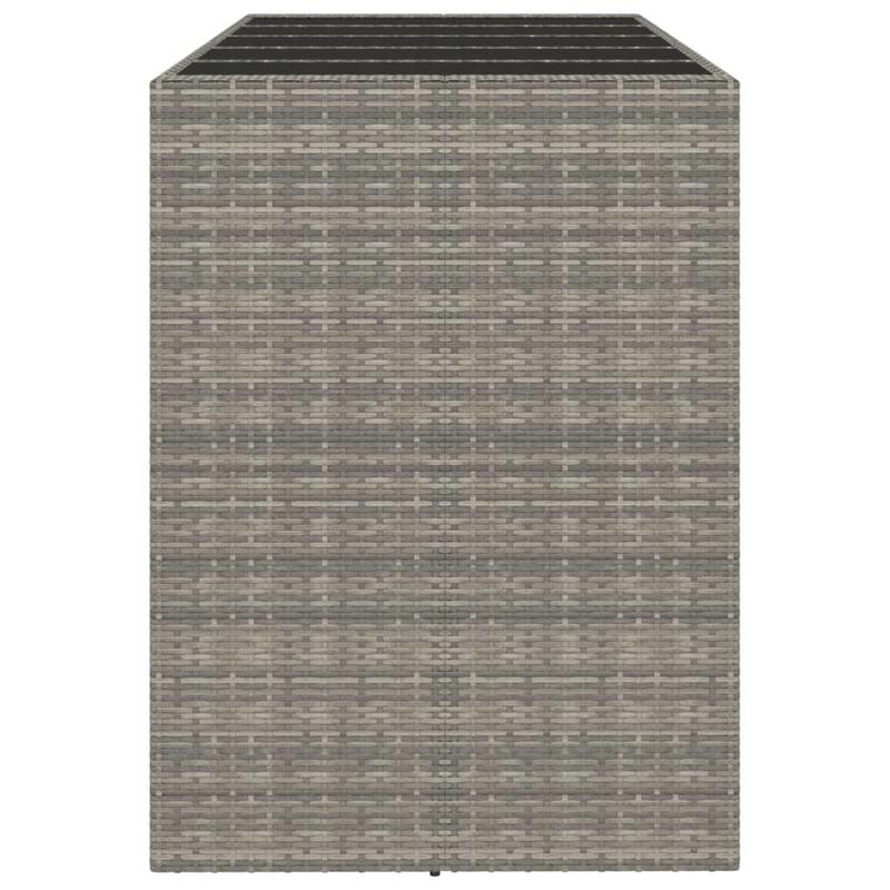 Outdoor Bar Tafel – Buitenbar Tafel – Tuinbar Tafel – Balkon Tafel – Terras Bar Meubel – Weerbestendig Kunststof Rattan – Groot Glazen Tafelblad 185x80x110 cm