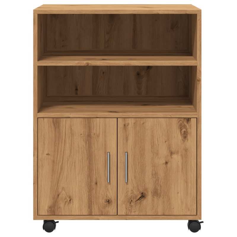 rolkast houten – rollende kast – opbergkast – verrijdbare kast – houten kast – handgemaakt eikenhout – 60x48x81 cm – duurzaam massief hout