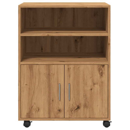 rolkast houten – rollende kast – opbergkast – verrijdbare kast – houten kast – handgemaakt eikenhout – 60x48x81 cm – duurzaam massief hout