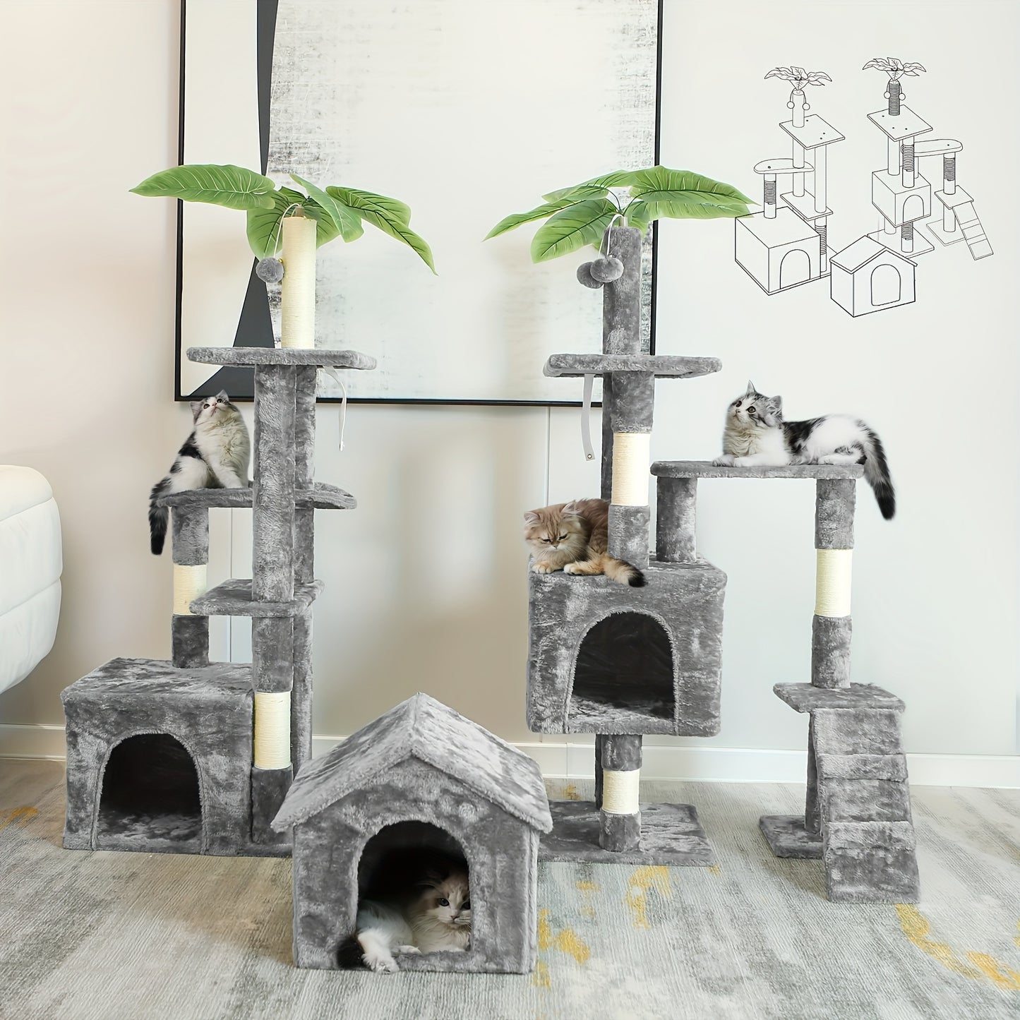 Krabpaal XXL – Kattenboom – Klimpaal – Speelpaal – Kattenmeubel – 80 Inch Hoog – Stevig Karton – Geschikt Voor Meerdere Katten