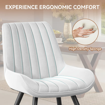Eetkamerstoel – Lounge Stoel – Fauteuil – Bureaustoel – Thuisstoel – Ergonomisch Design – Kunstleer Zitting – Set Van 2 – Modern Stijl – Makkelijk Te Monteren