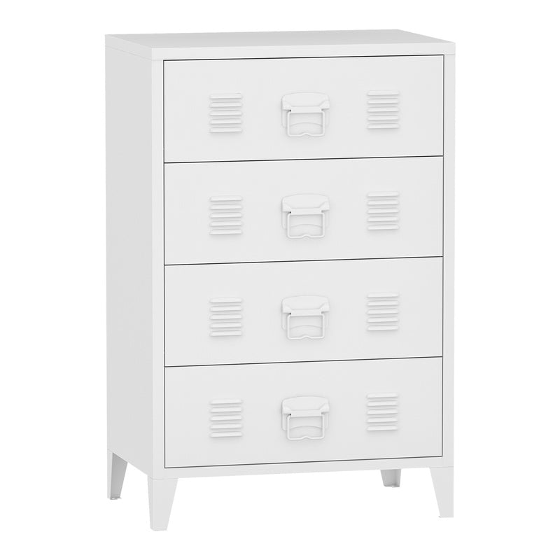 Stalen Kast – Metalen Ladekast – Archiefkast – Kantoorkast – Opbergkast – Industrieel Design – 80x40x92 cm – Ventilatieladen