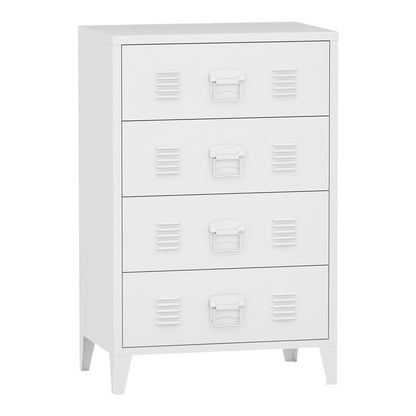Stalen Kast – Metalen Ladekast – Archiefkast – Kantoorkast – Opbergkast – Industrieel Design – 80x40x92 cm – Ventilatieladen