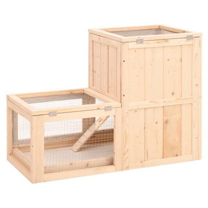 Konijnenkooi – Houten Kooi – Konijnenhok – Binnenkooi – Buitenkooi Marrone – Stevige Houten Constructie – Afneembare Lade 81x40x60 cm
