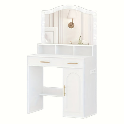 Make-up Tafel – Kaptafel – Schminktafel – Dressing Table – Toilette Tafel – Groot HD Spiegel – 3-Kleurige Instelbare LED-Verlichting