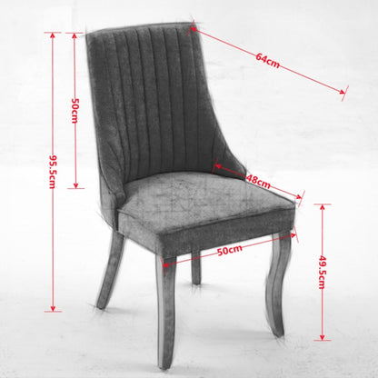 Eetkamerstoel – Keukenstoel – Stoel Voor Comedor – Dining Chair – Accentstoel – Stoffen Bekleding – Stevige Gebogen Houten Poten – Set Van 2 – Blauw