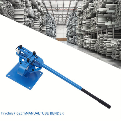 Handmatige Buigmachine – Buizenbuiger – Pijpbuiger – Metalen Buigen – Staven Buigen – Blauw – Telescopisch Handvat 112 cm – 7 Verwisselbare Buigmatrijzen 25-75 mm