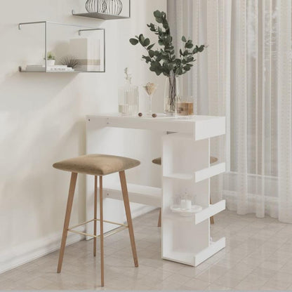 Witte Houten Bar – Bartafel – Barmeubel – Drinktafel – Tafelbar – Hardhouten Constructie – Inclusief Opbergrek