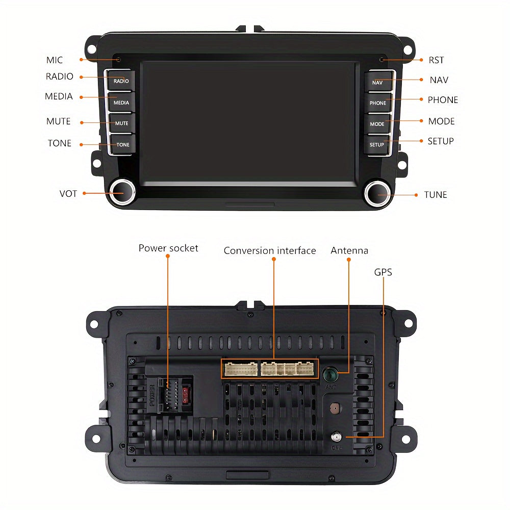 Multifunctioneel Autoradio Systeem – Android Autoradio – Navigatiesysteem – Multimedia Speler – Inbouw Radio – 7 Inch Touchscreen – Achteruitrijcamera Met Nachtzicht